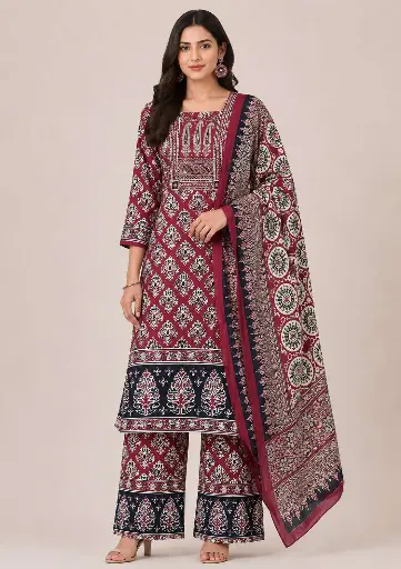 [n663h3b290n1q4015] 3pcs Ajrak R20  (cotton)